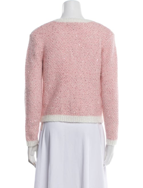 Maje Colorblock Pattern Crew Neck Sweater