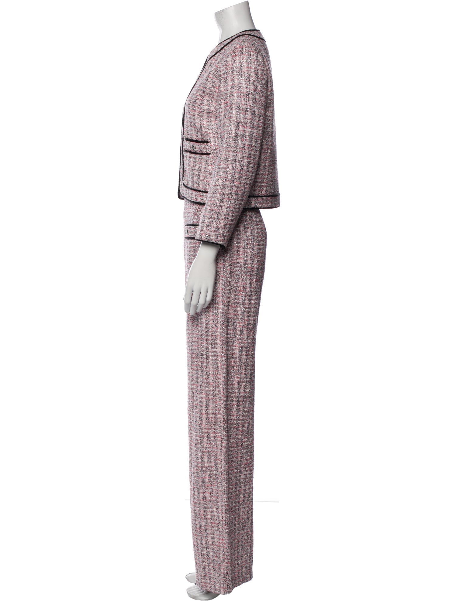 Maje Tweed Pattern Pant Set