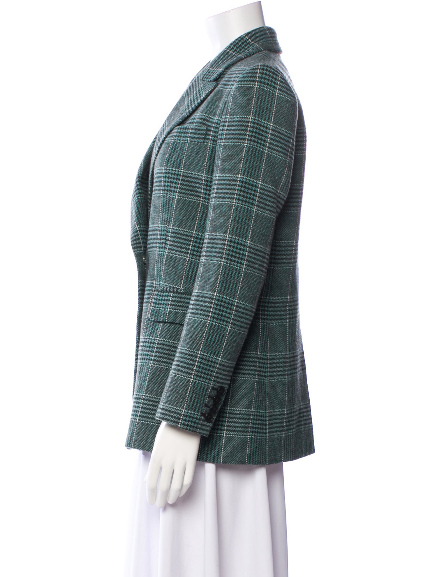 Maje Plaid Print Blazer