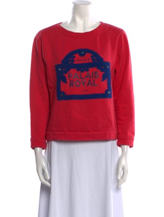 Maje Graphic Print Crew Neck Sweatshirt