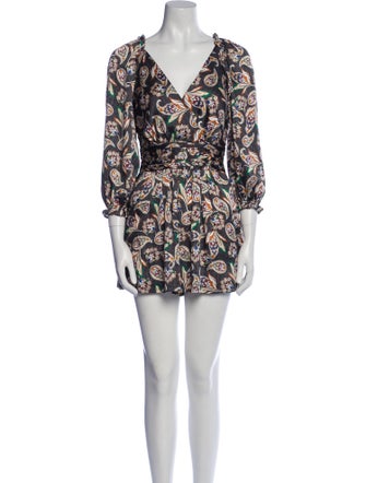 Maje Printed V-Neck Romper