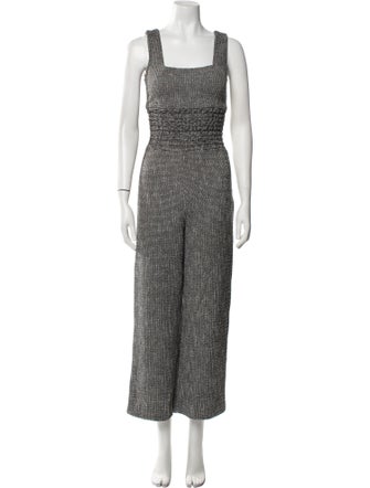 Maje Striped Square Neckline Jumpsuit