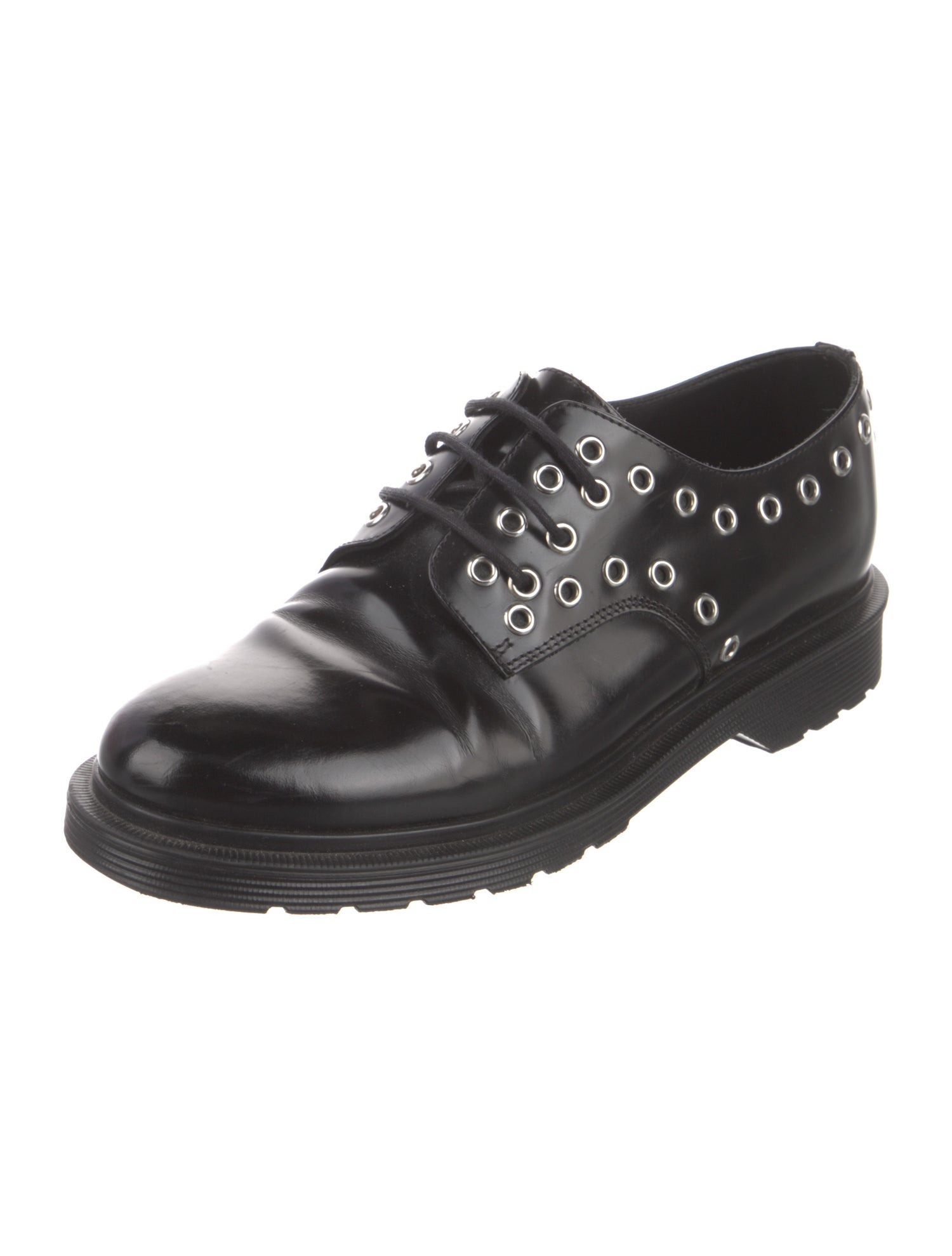 Maje Spike Accents Leather Oxfords