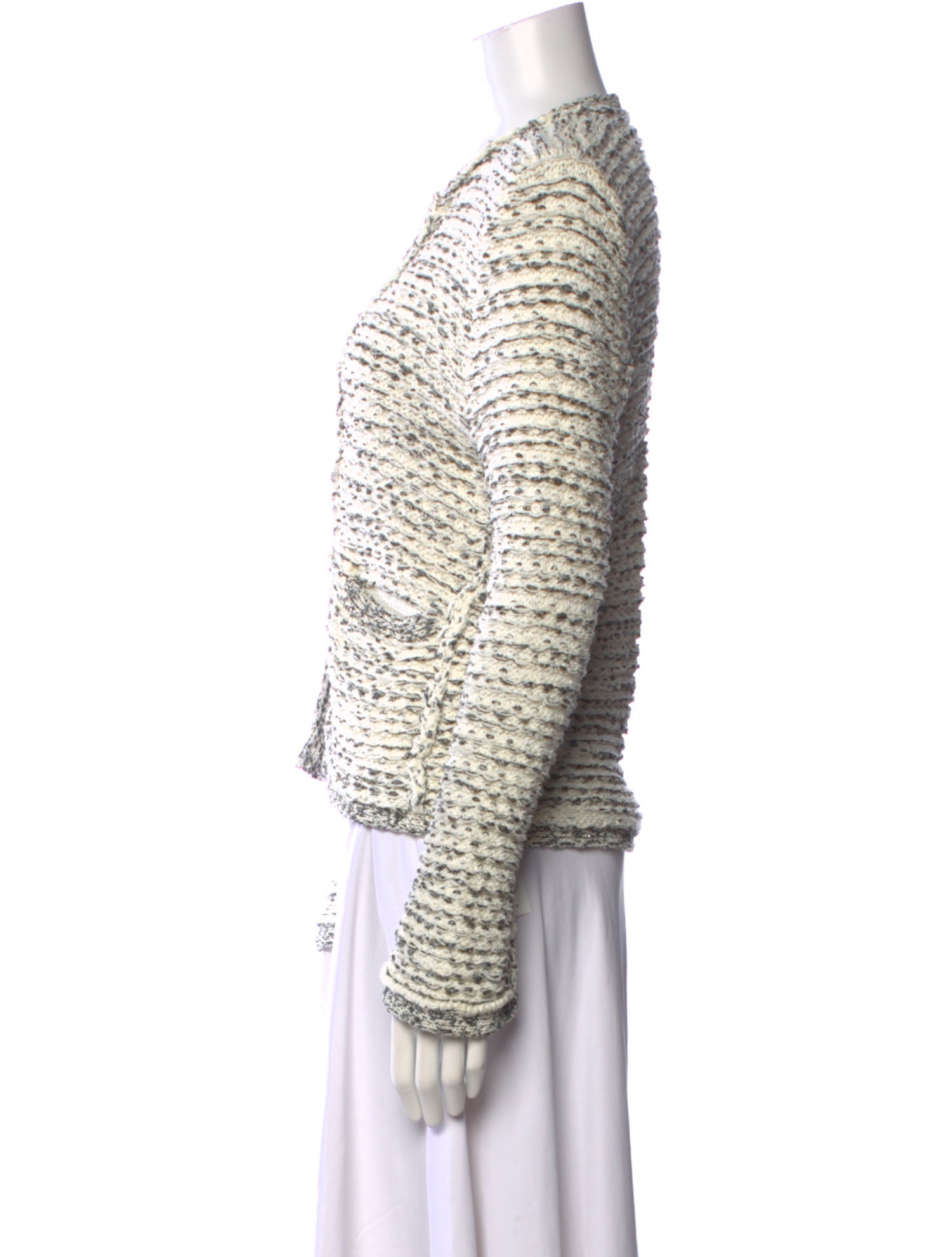 Maje Striped Open Front Sweater