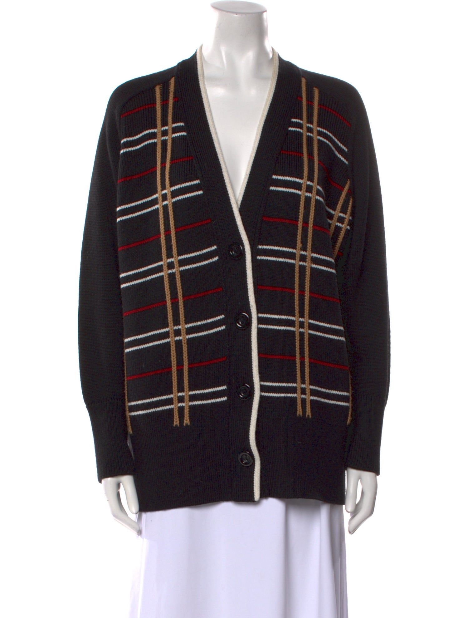 Maje Wool Plaid Print Sweater