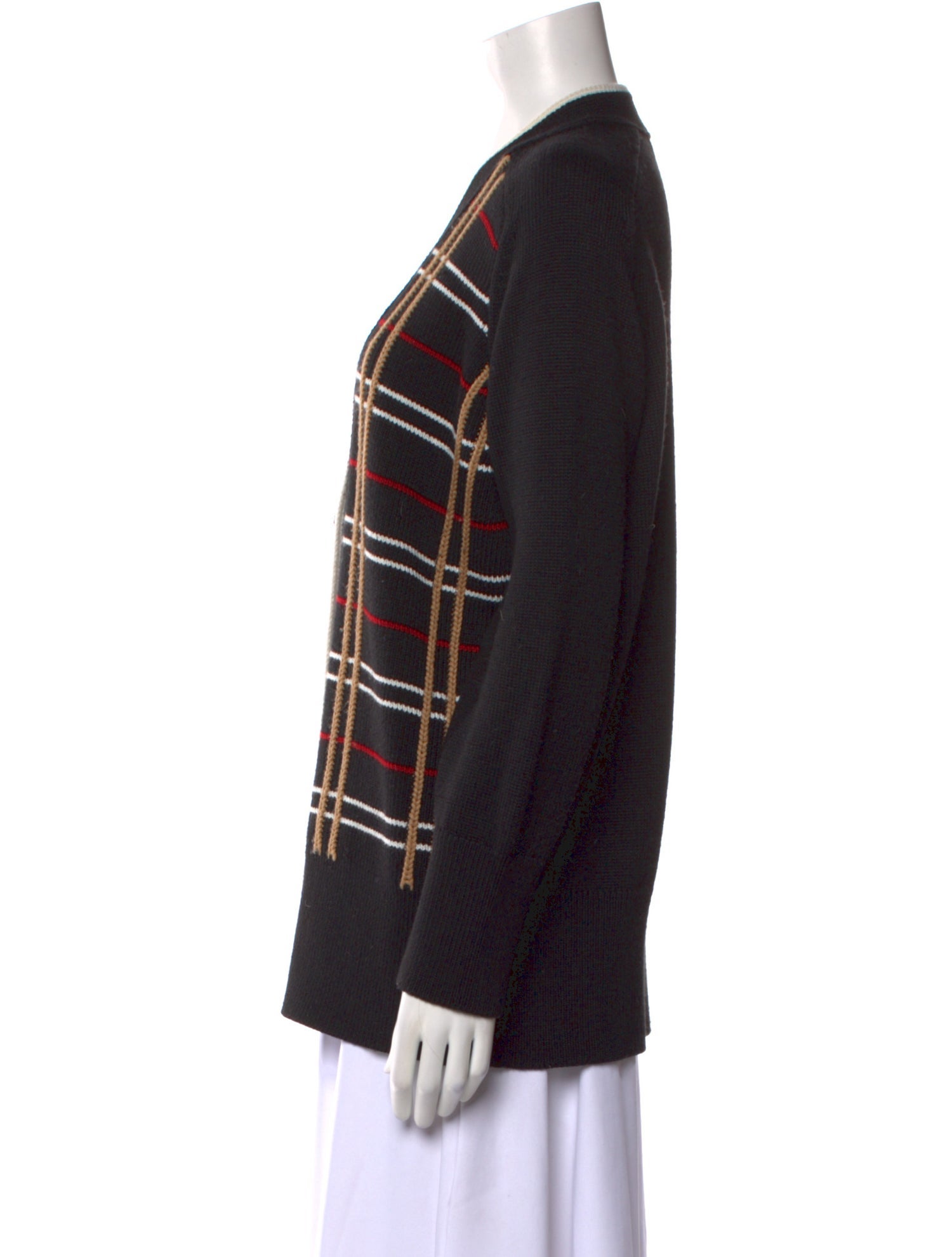 Maje Wool Plaid Print Sweater