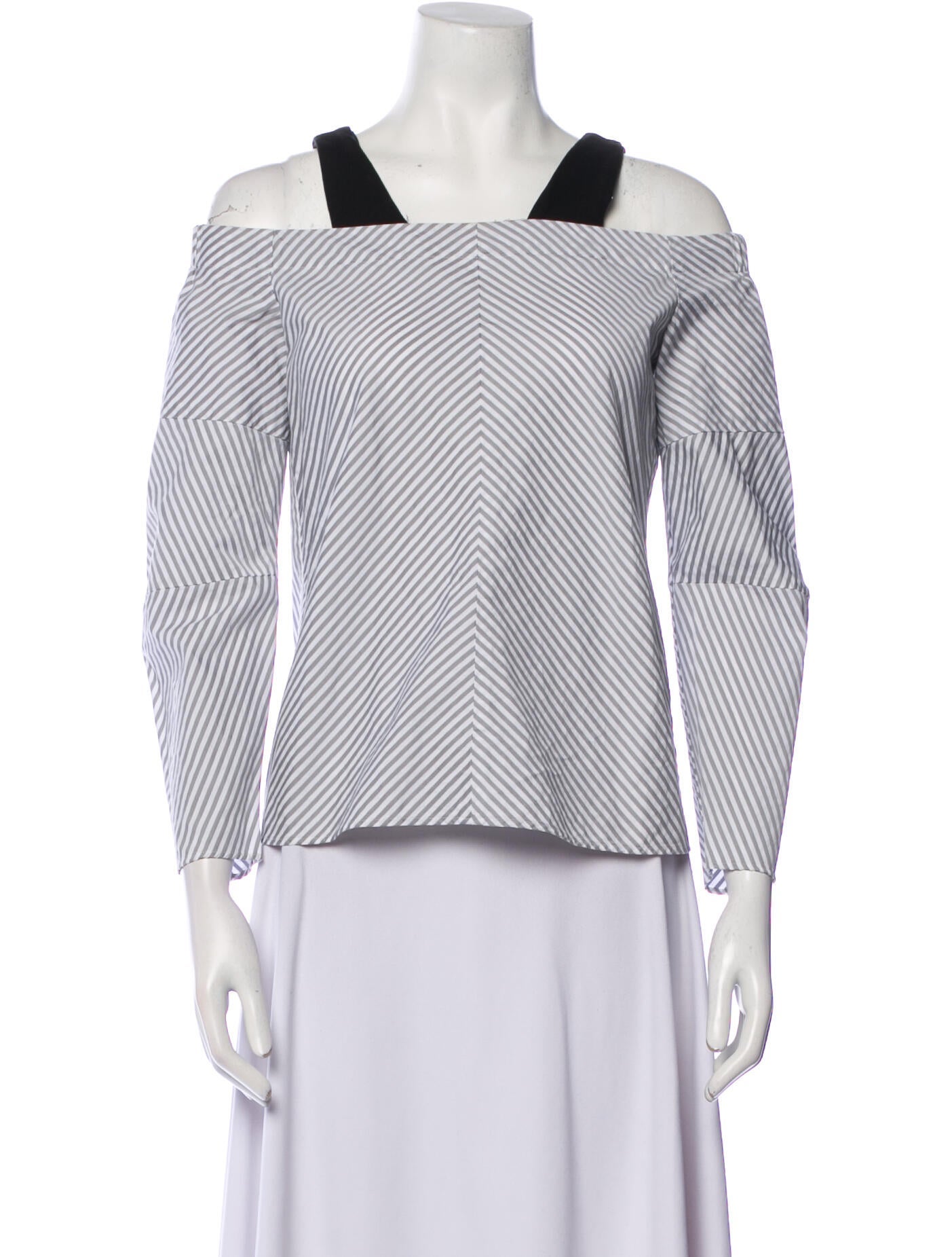 Maje Striped Off-The-Shoulder Blouse