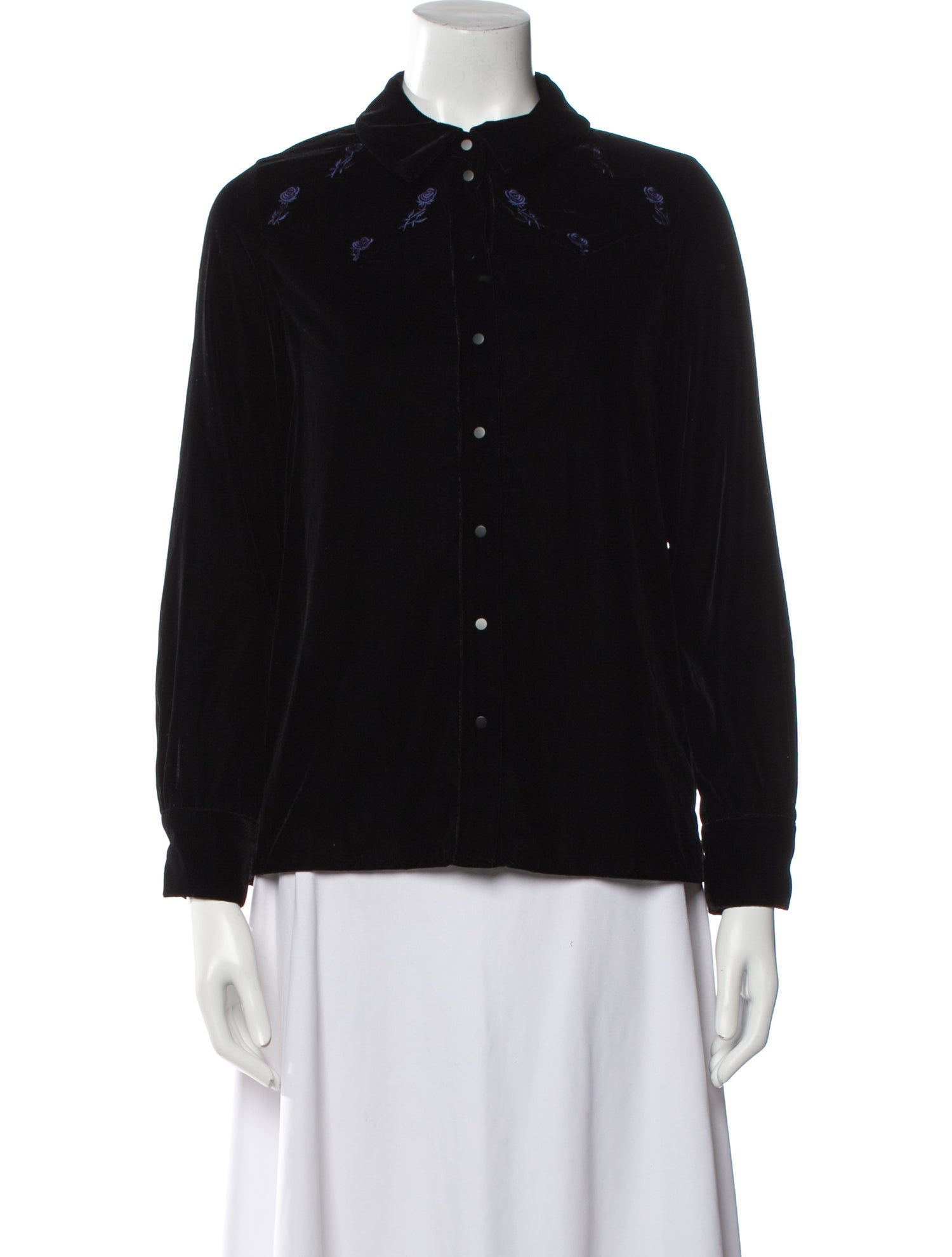 Maje Long Sleeve Button-Up Top