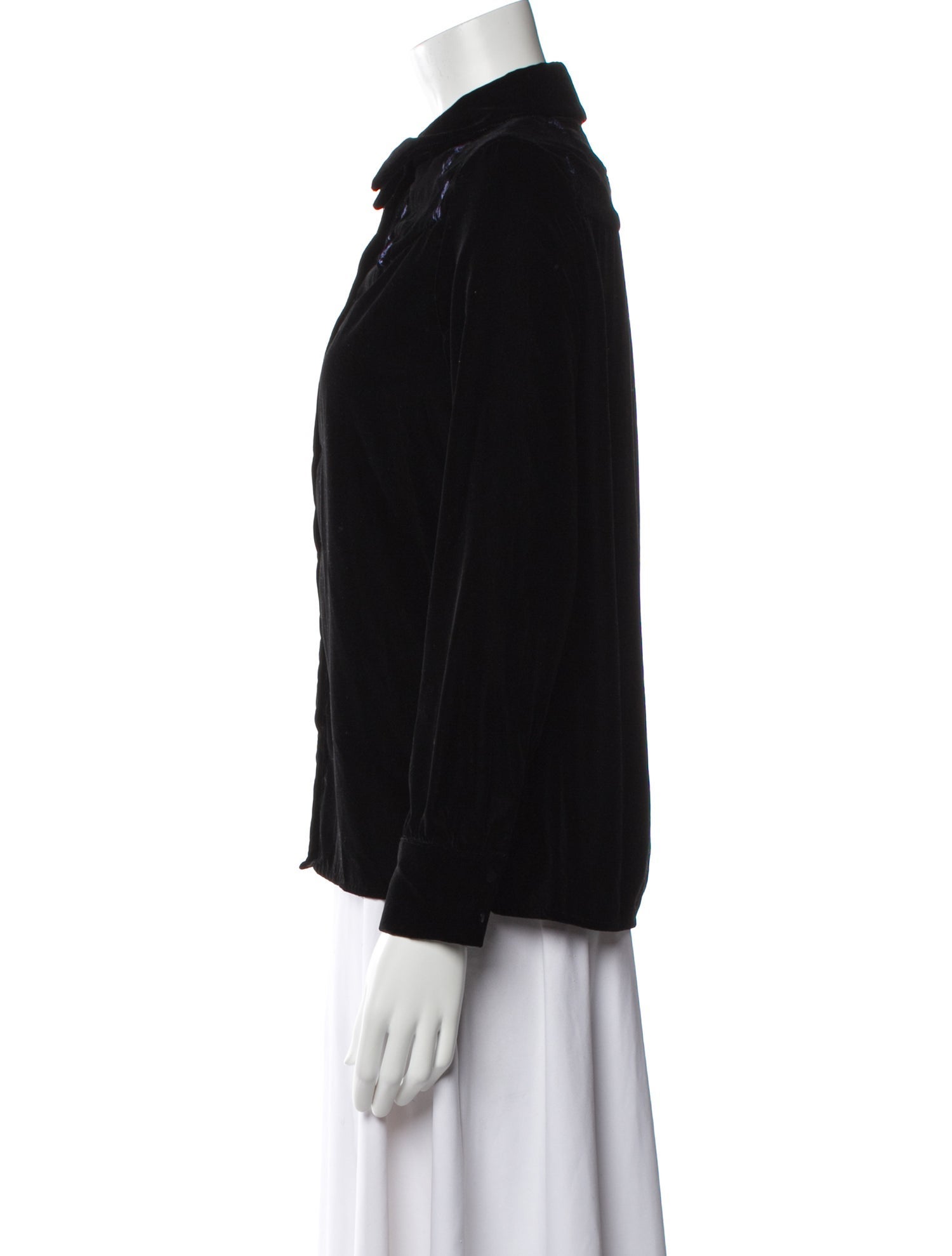 Maje Long Sleeve Button-Up Top