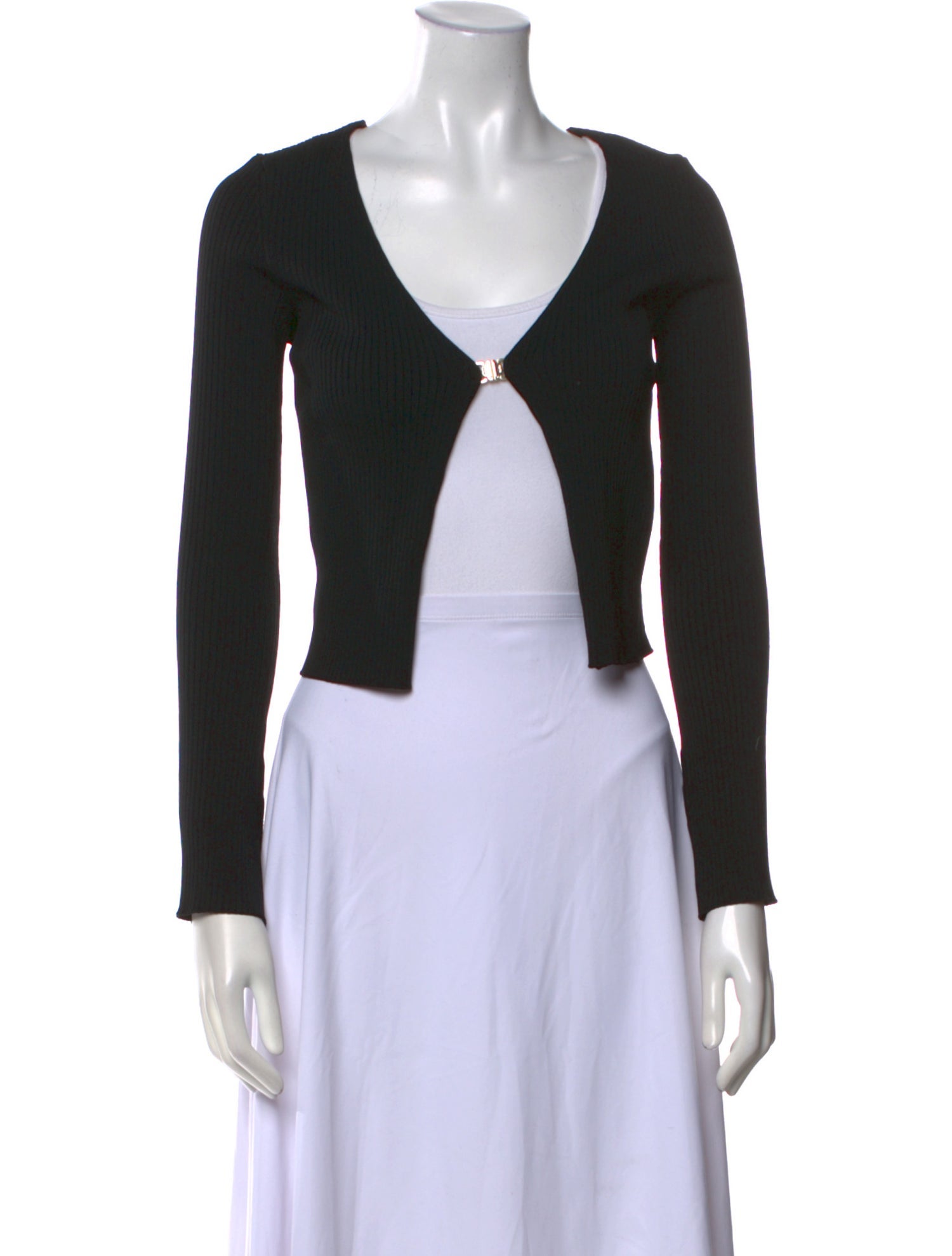 Maje V-Neck Long Sleeve Crop Top