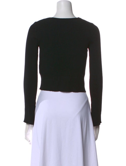 Maje V-Neck Long Sleeve Crop Top