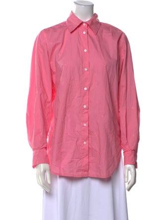 Maje Patterned Long Sleeve Button-Up Top