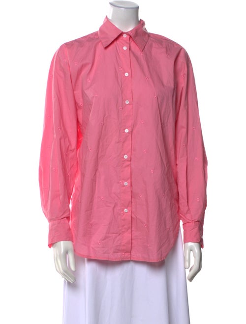 Maje Patterned Long Sleeve Button-Up Top