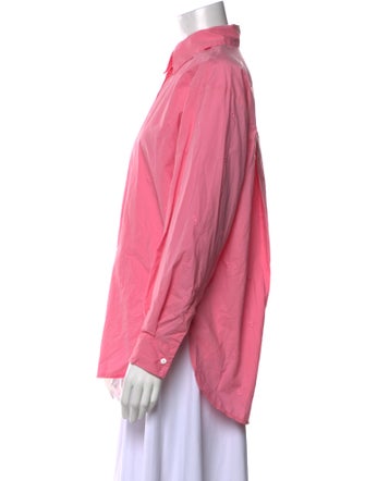 Maje Patterned Long Sleeve Button-Up Top