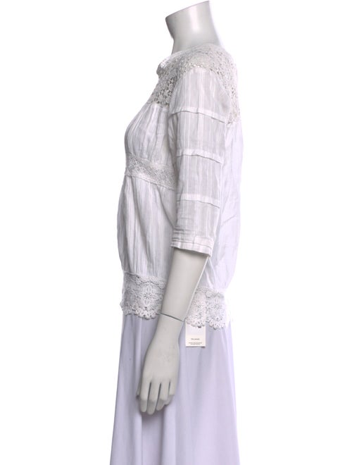 Maje Scoop Neck Three-Quarter Sleeve Blouse