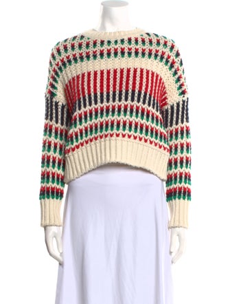 Maje Striped Scoop Neck Sweater