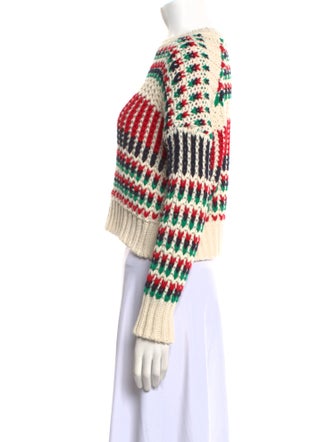 Maje Striped Scoop Neck Sweater