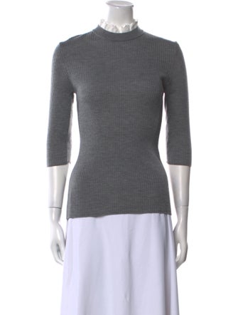 Maje Wool Mock Neck Top