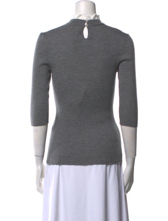 Maje Wool Mock Neck Top