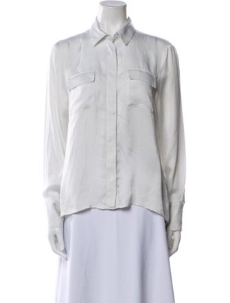 Maje Silk Long Sleeve Button-Up Top