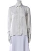 Maje Silk Long Sleeve Button-Up Top