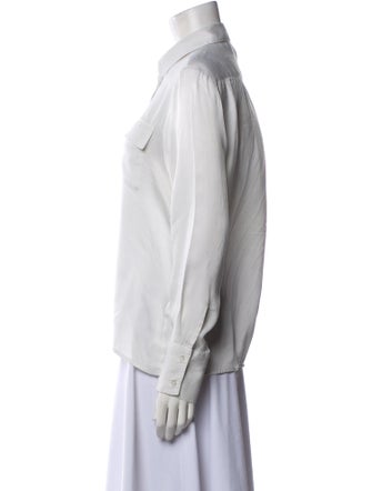 Maje Silk Long Sleeve Button-Up Top