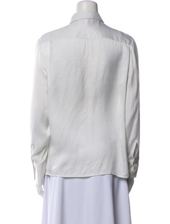 Maje Silk Long Sleeve Button-Up Top