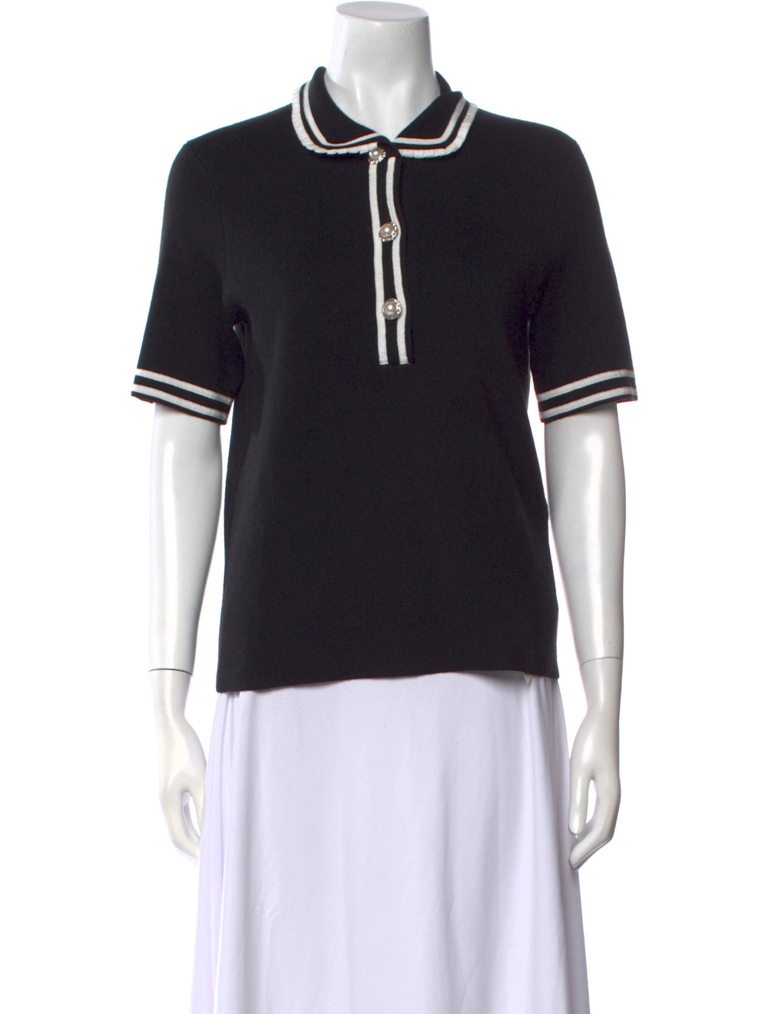 Maje Nylon Short Sleeve Polo