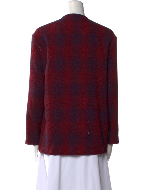 Maje Plaid Print V-Neck Sweater