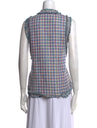 Maje Plaid Print V-Neck Sweater