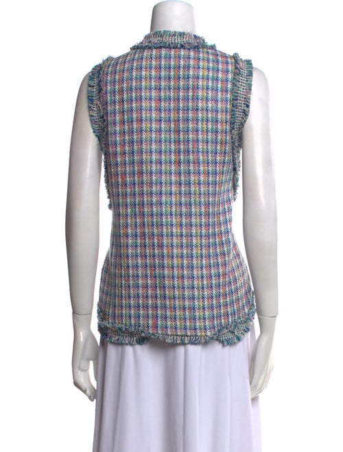 Maje Plaid Print V-Neck Sweater