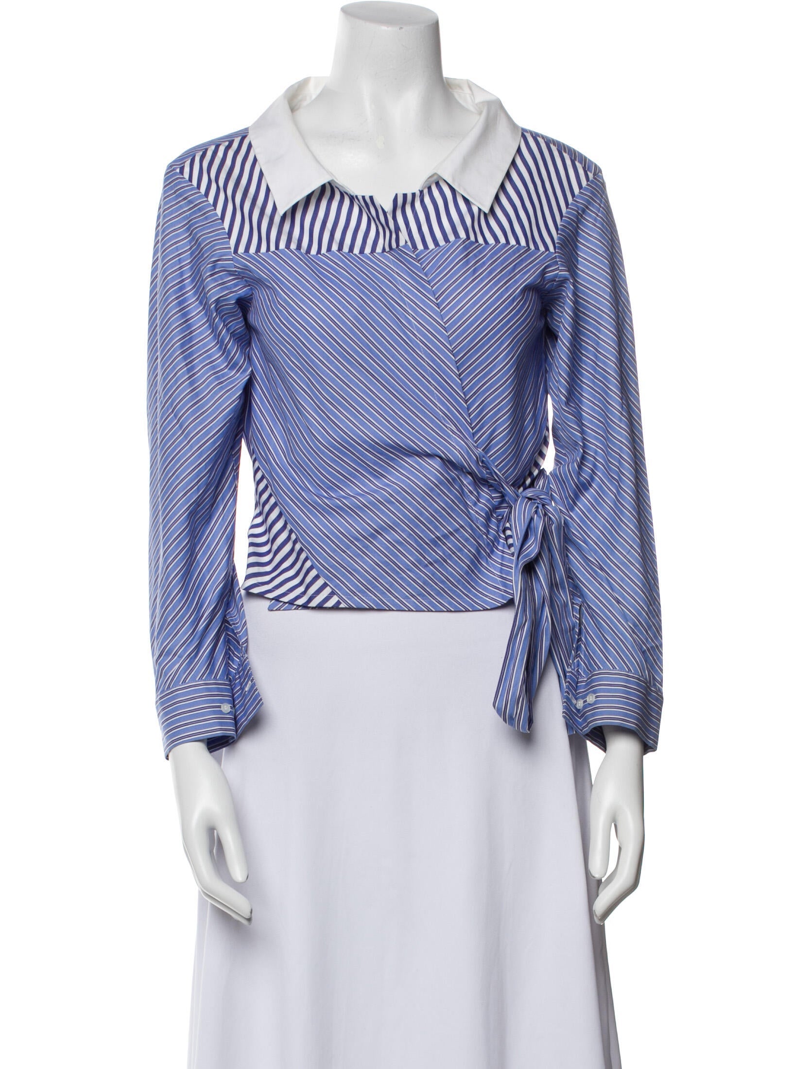 Maje Striped Square Neckline Crop Top