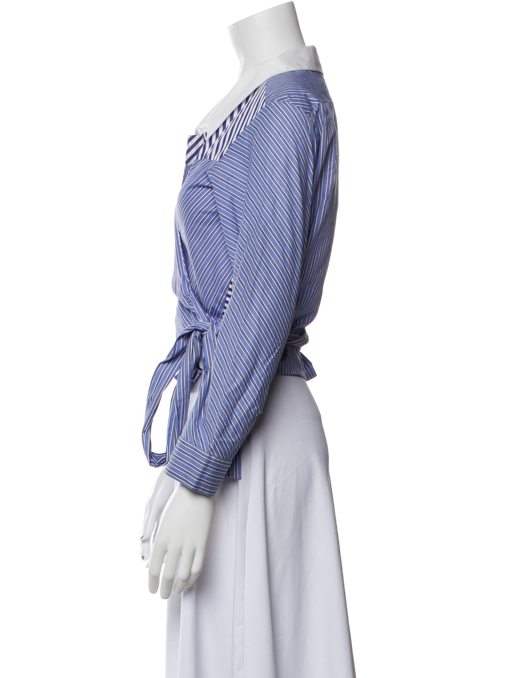 Maje Striped Square Neckline Crop Top