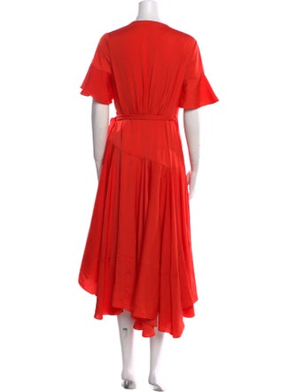 Maje V-Neck Midi Length Dress