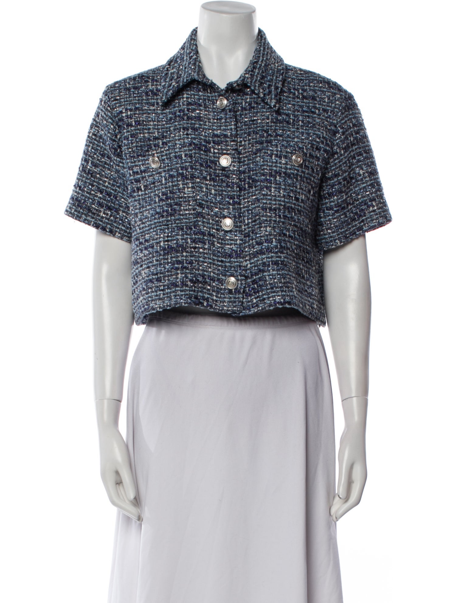 Maje Tweed Pattern Bolero