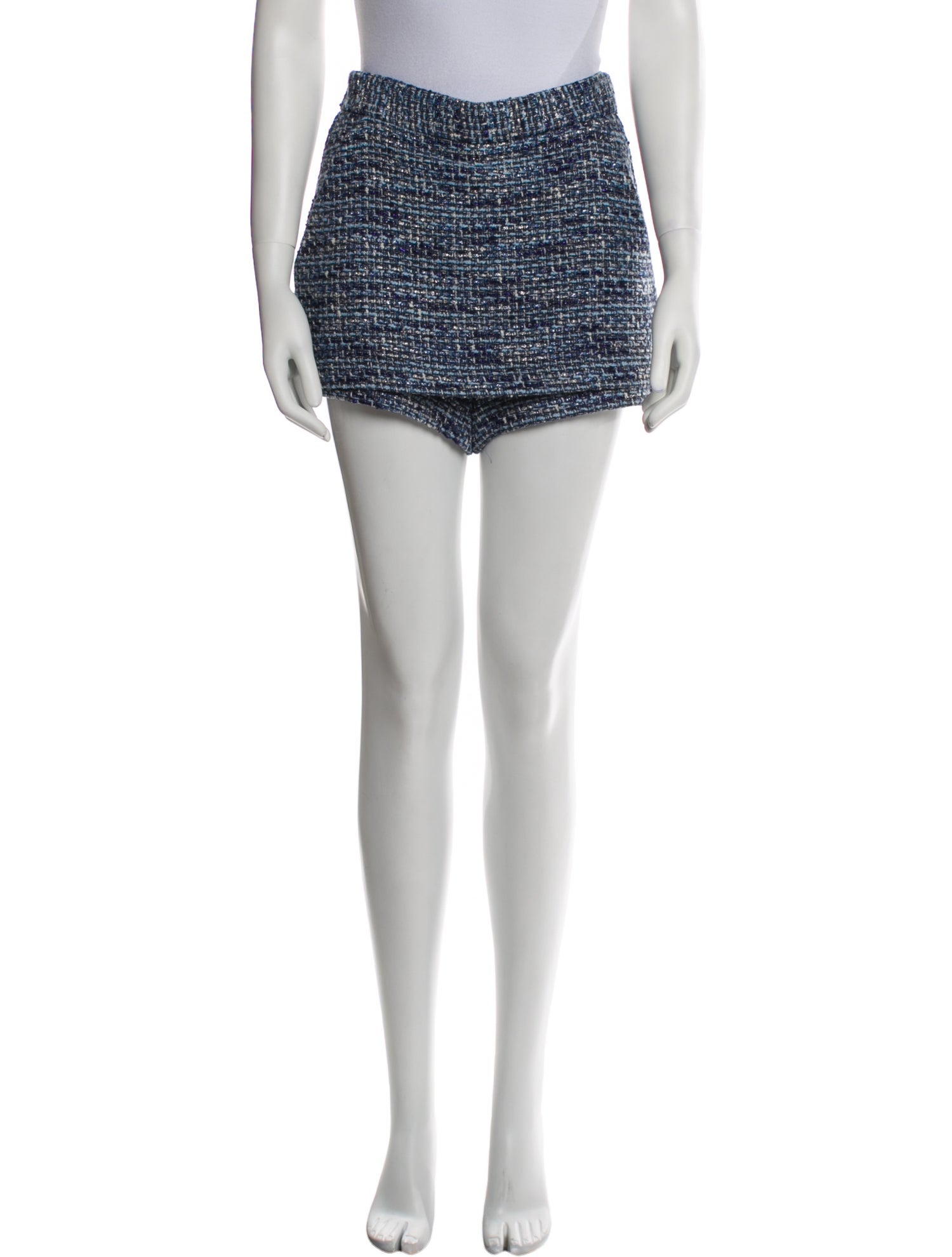 Maje Tweed Pattern Mini Shorts
