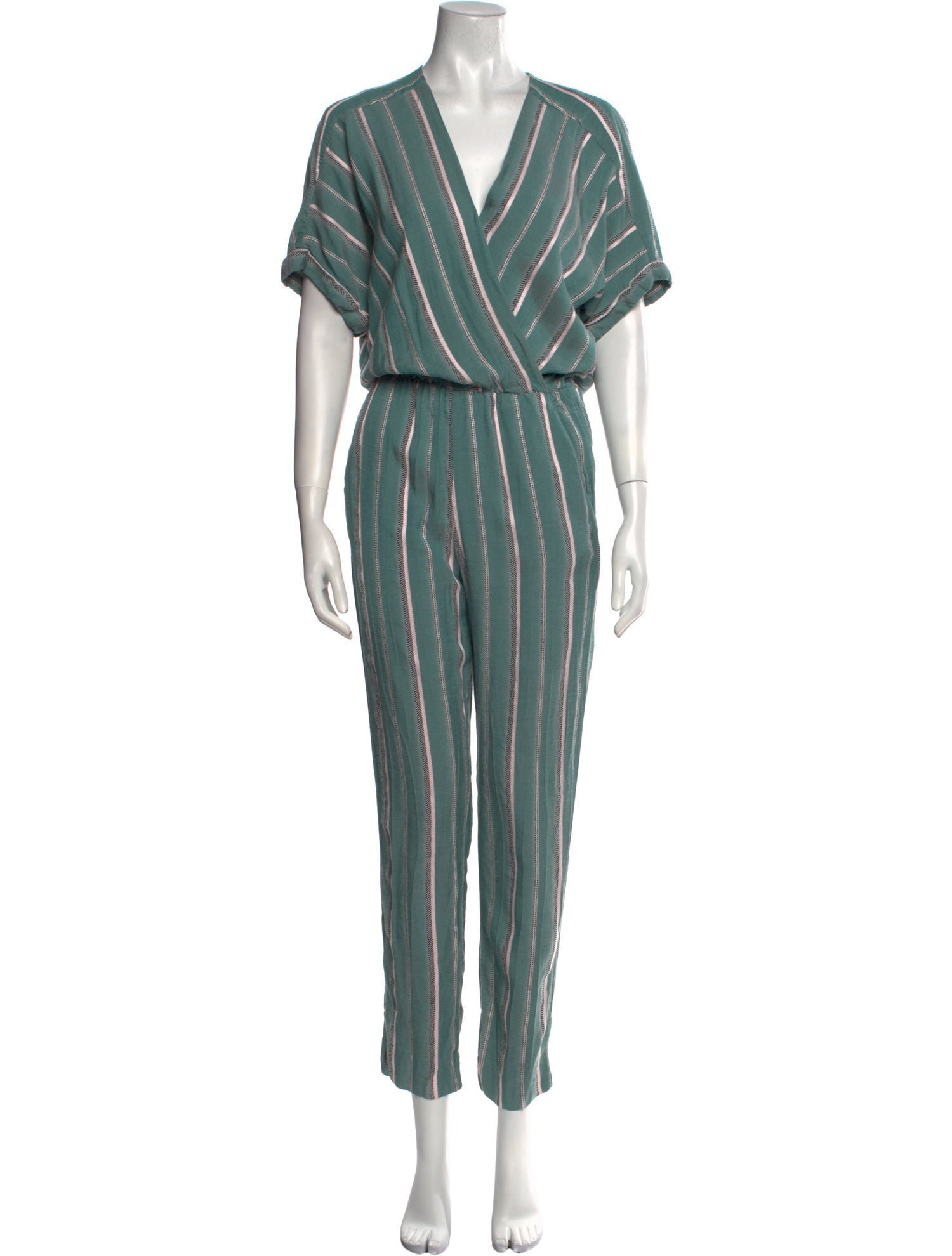 Maje Striped V-Neck Jumpsuit