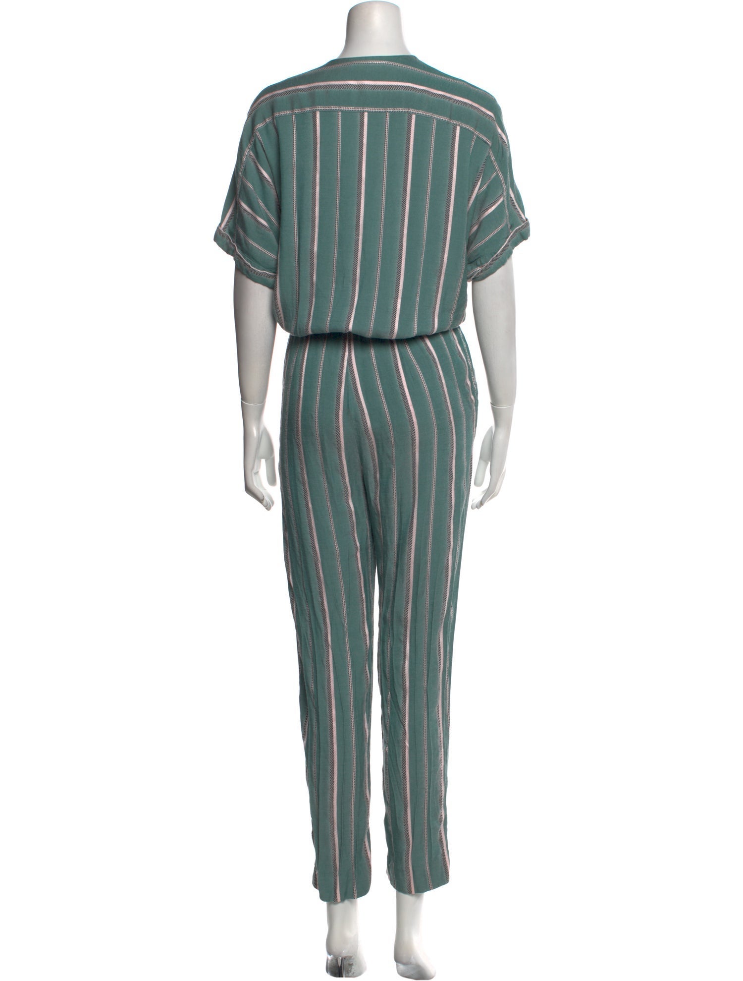 Maje Striped V-Neck Jumpsuit
