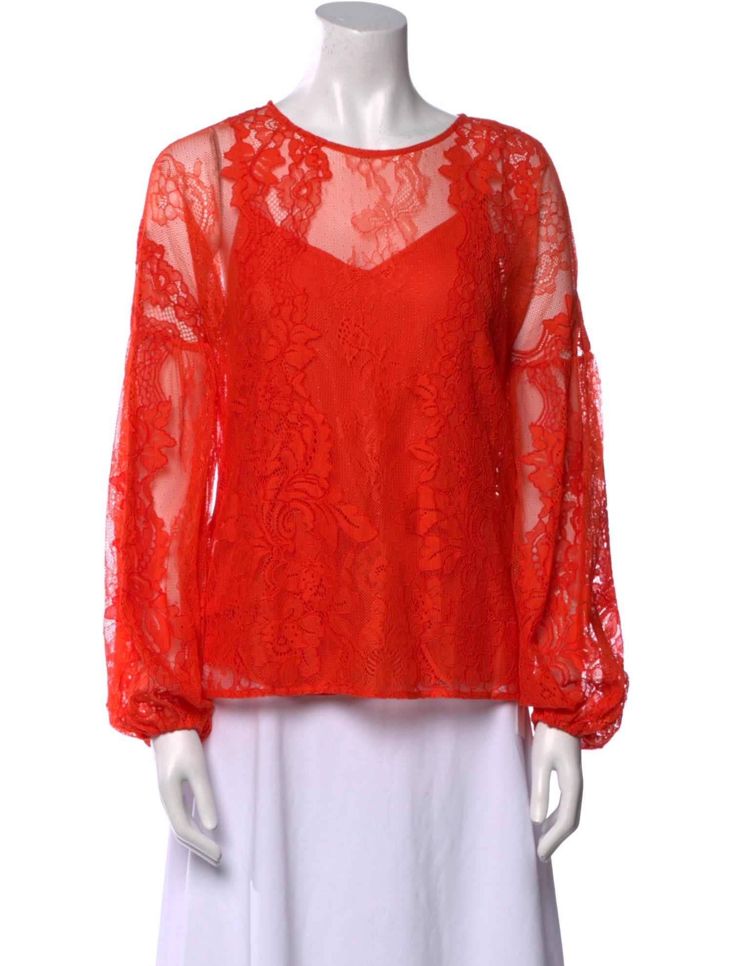 Maje Lace Pattern Scoop Neck Blouse