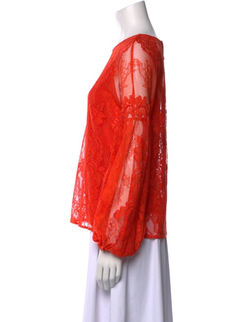 Maje Lace Pattern Scoop Neck Blouse