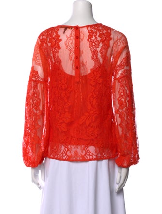 Maje Lace Pattern Scoop Neck Blouse