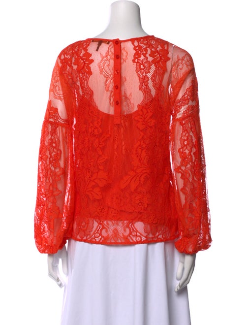 Maje Lace Pattern Scoop Neck Blouse