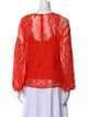 Maje Lace Pattern Scoop Neck Blouse