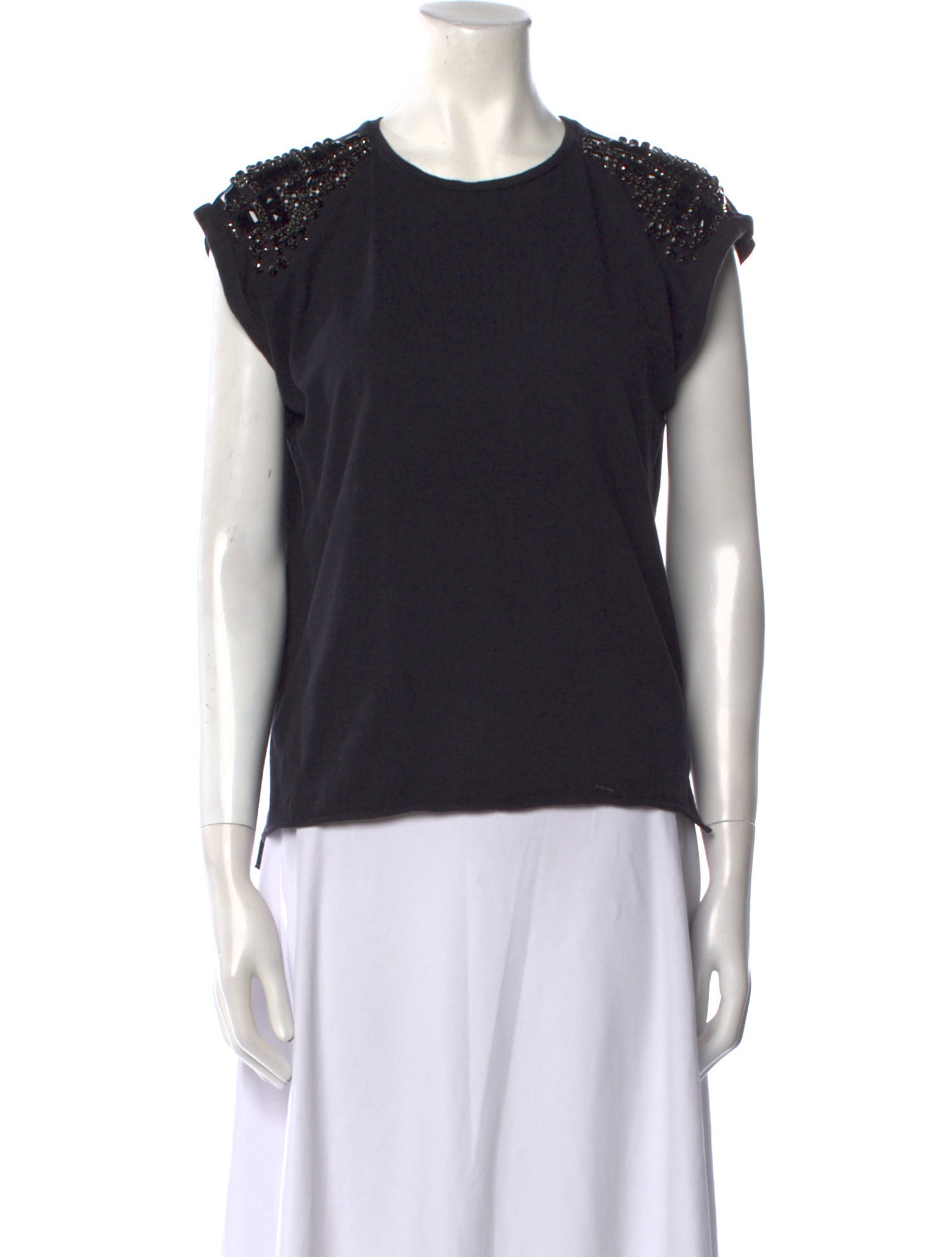 Maje Crew Neck Short Sleeve Top