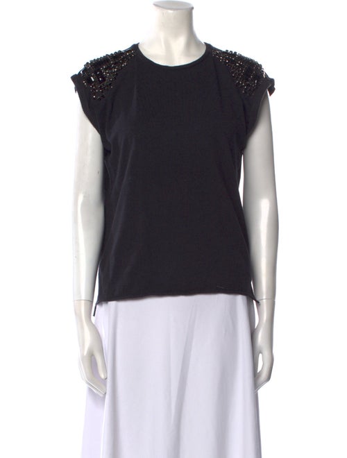 Maje Crew Neck Short Sleeve Top