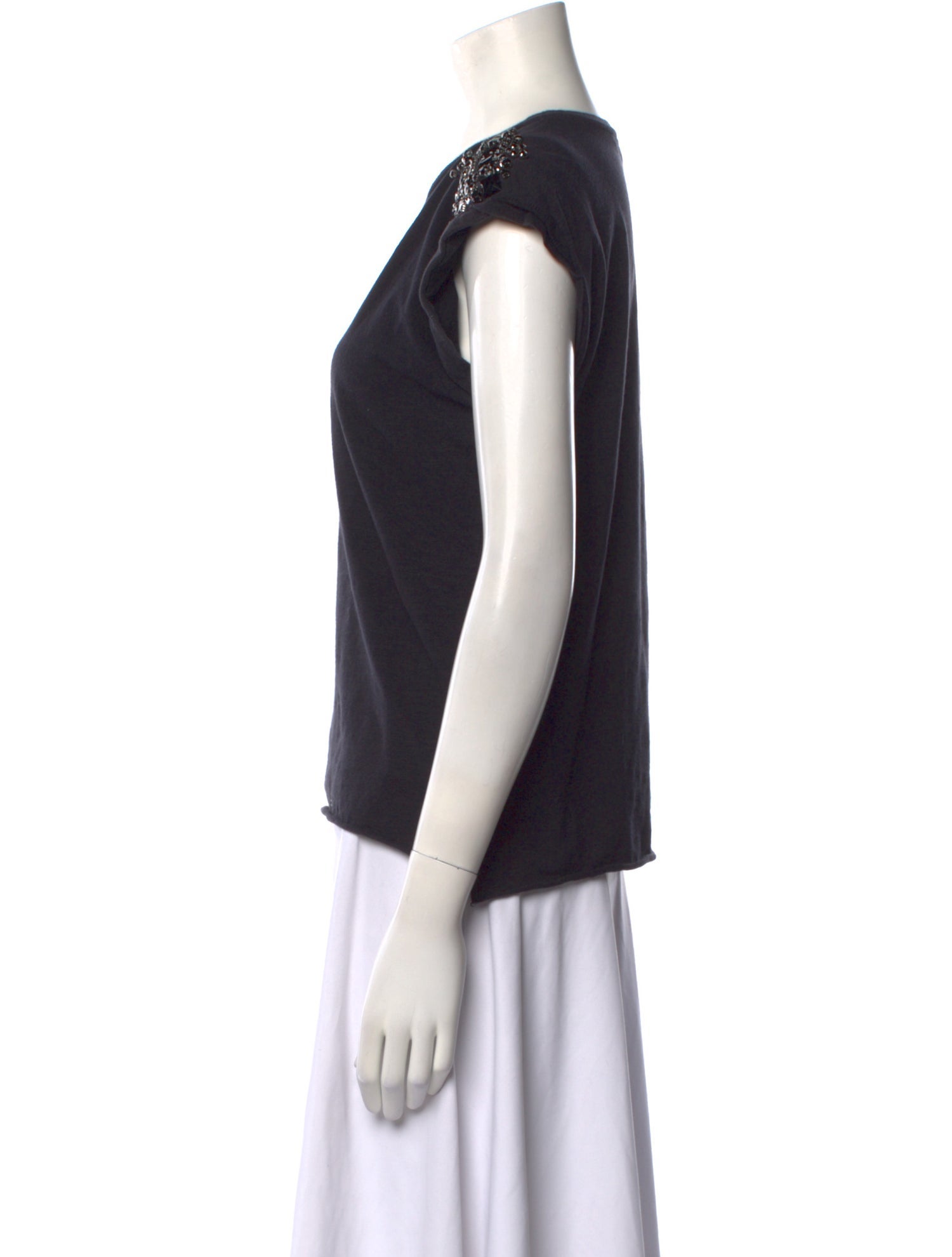 Maje Crew Neck Short Sleeve Top