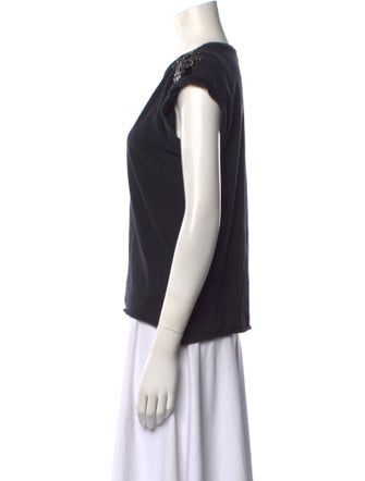 Maje Crew Neck Short Sleeve Top