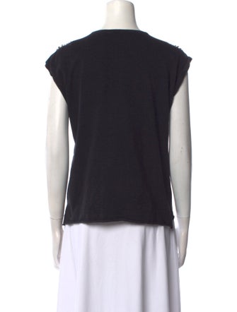 Maje Crew Neck Short Sleeve Top