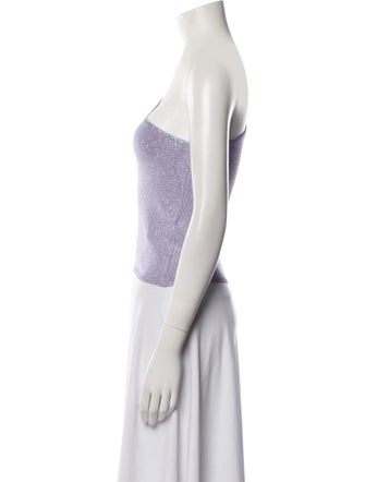 Maje One-Shoulder Sleeveless Crop Top