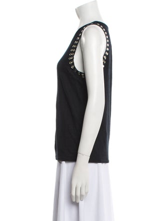 Maje Linen Scoop Neck Top